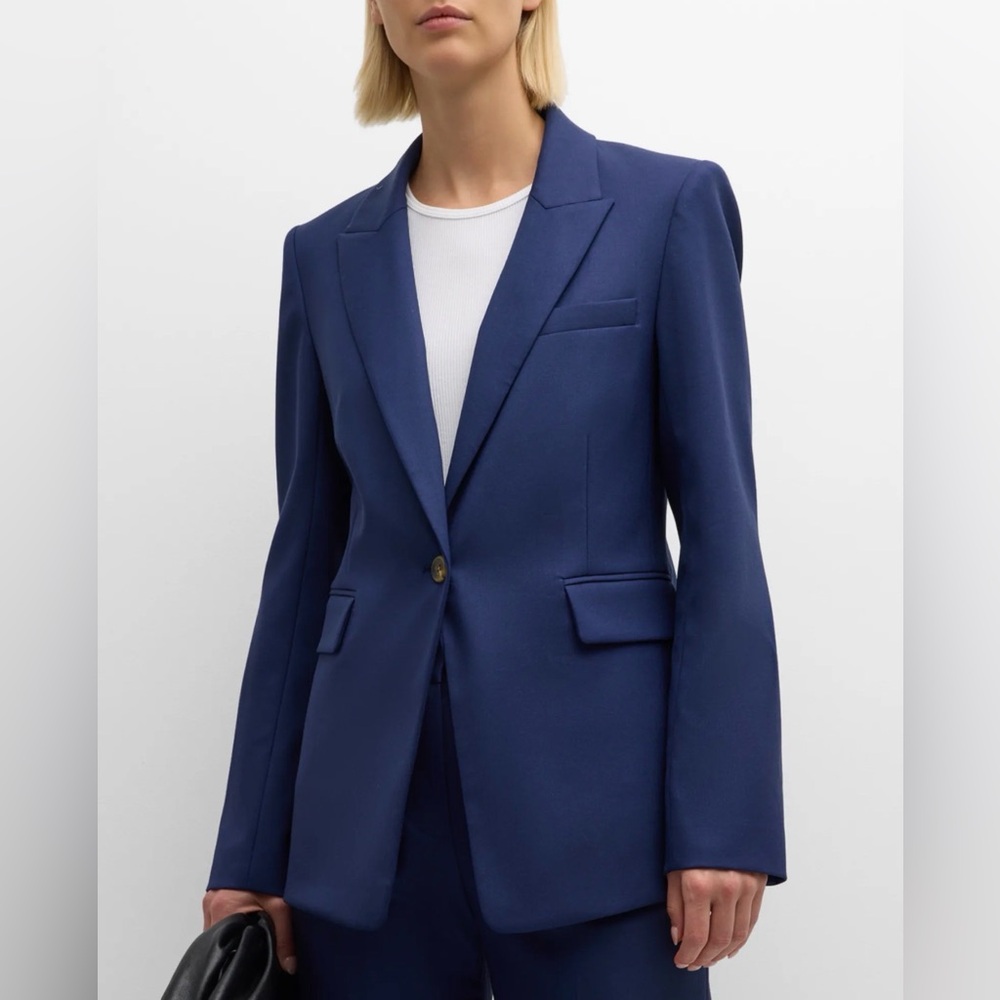 Theory Blue Tailored Single Button Blazer Jacket Size 00